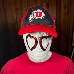 University of Utah Utes Red Black Hat Cap Athletic Adjustable